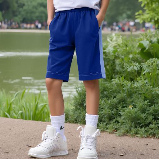 Бермуди в тъмносиньо със син кант