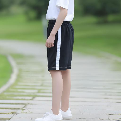 Бермуди 3/4 в черно с бял кант