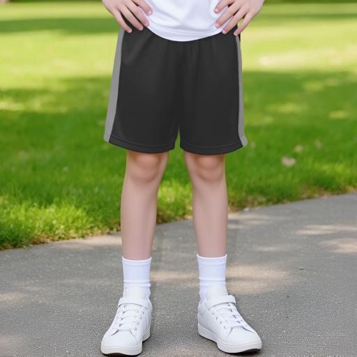 Бермуди 3/4 с кант в тъмносиво и светлосиво