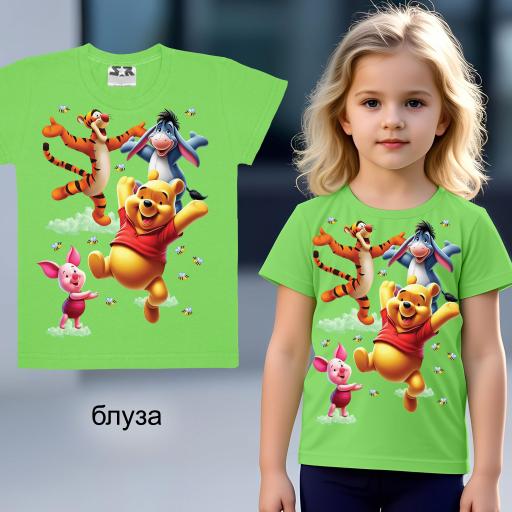 Тениска с Мечо Пух резеда
