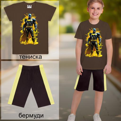 Комбинация 2 части (т/б) Батман в кафяво