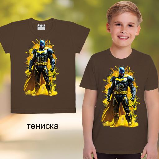 Тениска с Батман в кафяво