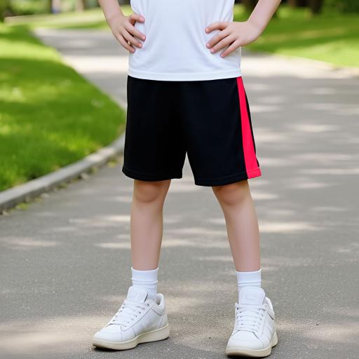 Бермуди 3/4 с кант в черно и корал