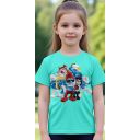 Детска тениска със Смърфовете в цвят мента за лято и игри