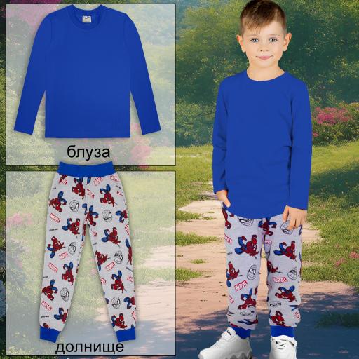 Комплект 2части (б/д) с долнище Спайдърмен2 в мастиленосиньо