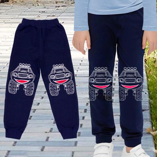 Долнище с анимиран джоб Пламъчко в тъмносиньо