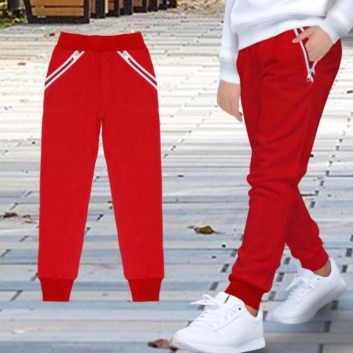 Долнище с ципове и щрик в червено