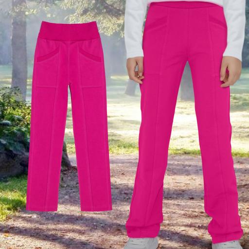 Панталон прав с джобове в циклама