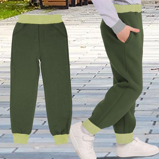 Долнище дебела вата в тъмно хаки