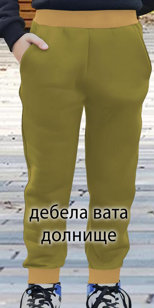 Долнище дебела вата в тютюнево