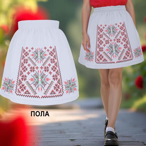 Пола в бяло с фолклорни мотиви 1