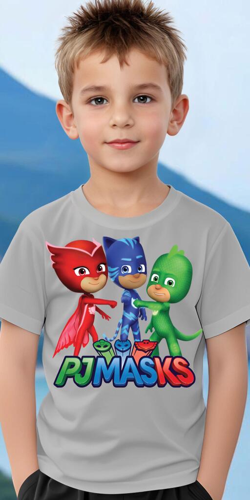 Тениска PJ Masks в сиво