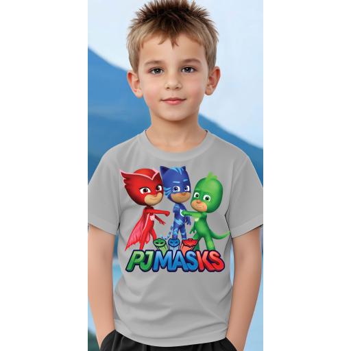 Тениска PJ Masks в сиво