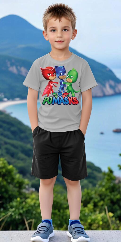 Комбинация 2 части (т/б) PJ Masks в сиво