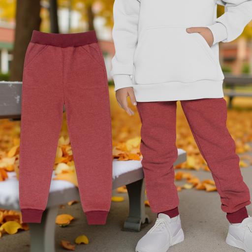 Долнище дебела вата цвят вишна