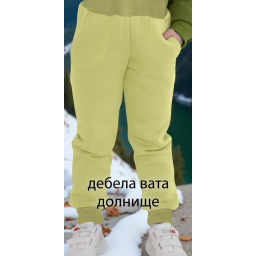 Долнище дебела вата в светло хаки