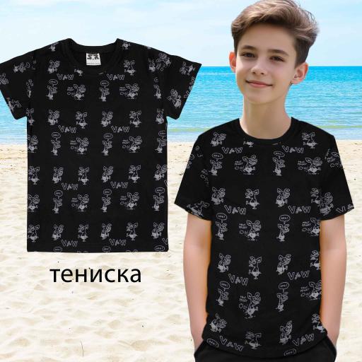 Тениска с анимация в черно