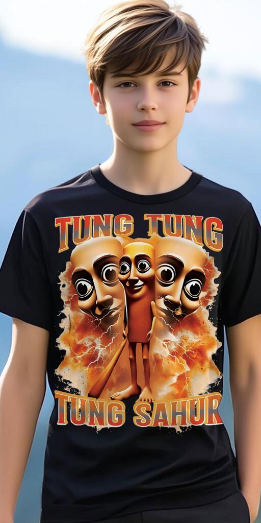 Тениска Тун Тун Тун Сахур в черно