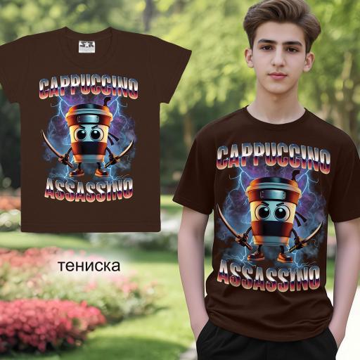 Тениска Капучино Асасино в кафяво