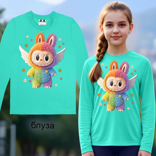 Блуза тънка Лабубу в мента