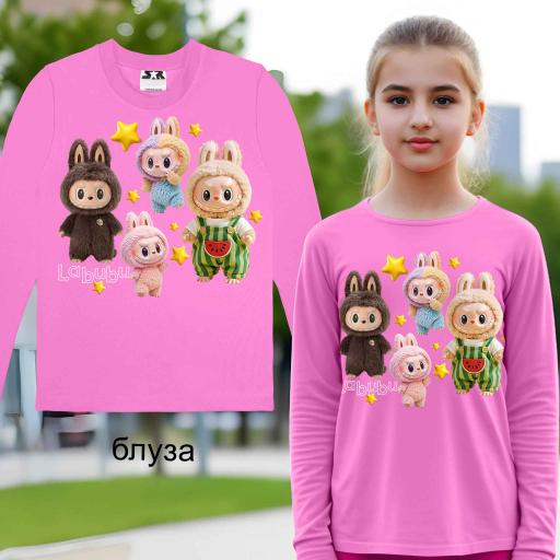 Блуза тънка Лабубу в розово