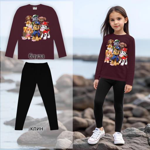 Комплект тънък 2 части (б/к) Пес Патрул бордо