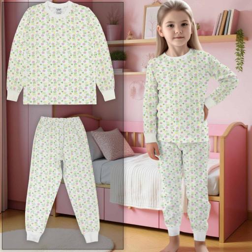 Пижама зайчета и пеперуди в бяло