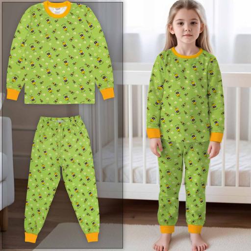 Пижама с пчелички в резеда