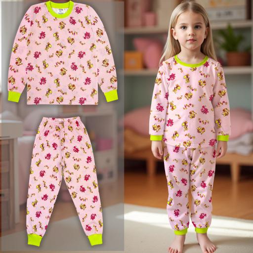 Пижама със сладки животни в розово