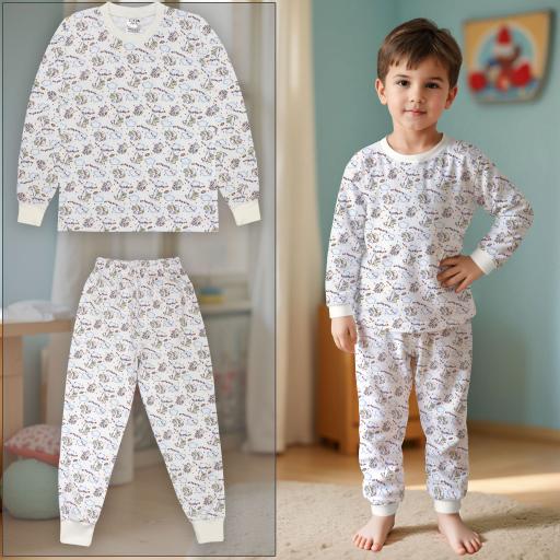 Пижама със самолети в бяло