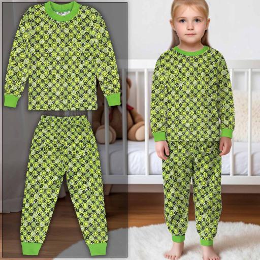 Пижама с цветя в зелено