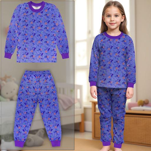 Пижама с цветя във виолетово