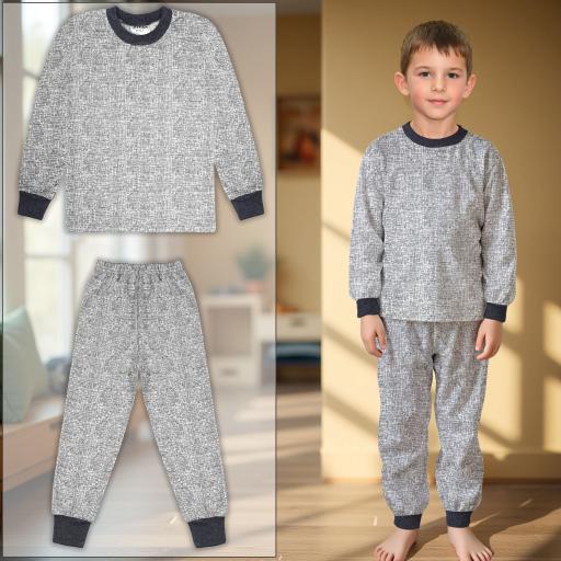 Пижама плътна с мрежа в тъмно сиво