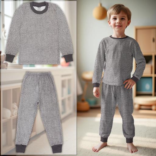 Пижама плътна с мрежа в сиво