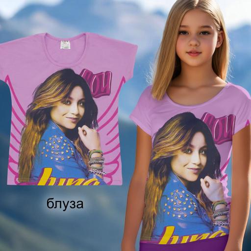 Блуза с къс ръкав Сой Луна във виолетово