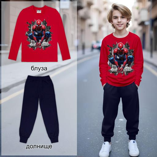 Комплект тънък 2 части (б/д) Спайдърмен в червено