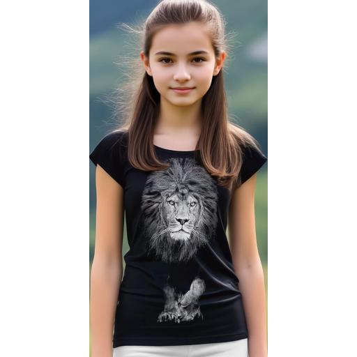 тениска с къс ръкав лъв в тъмносиньо