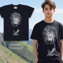 Тениска къс ръкав лъв в черно