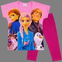 Розова детска тениска с Ана Елза Кристоф Свен и Олаф от Frozen
