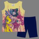 Жълта тениска без ръкав с героини от My Little Pony и мек тъмносин клин