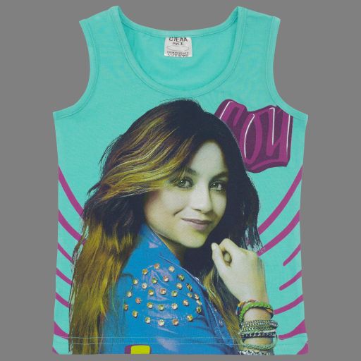 Летен потник с щампа Soy Luna в цвят мента