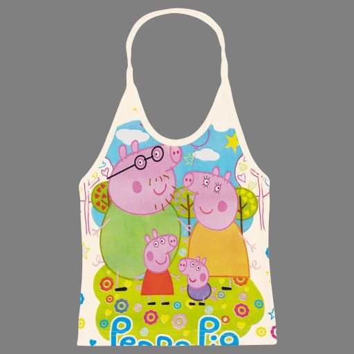 Детски потник с Peppa Pig, Джордж и родителите в мек екрю цвят