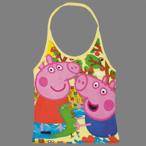 Детски потник с Peppa Pig и George в ярко жълто за момичета