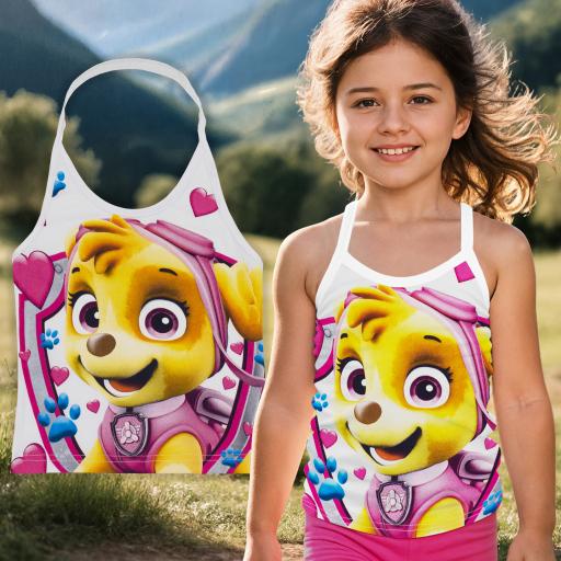 Бяло потниче със Скай от Пес Патрул – сладък детски стил