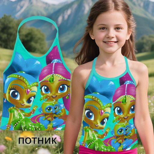 Потник с гол гръб и Искрица и Сияйница в ментово зелено