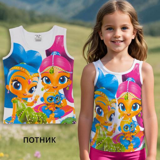 Потник в бяло с Искрица и Сияйница за момиче