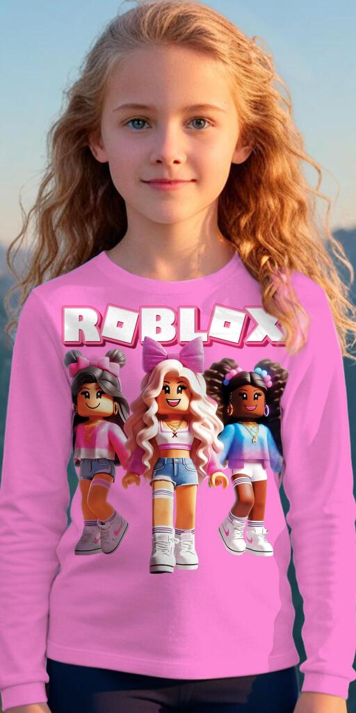 Модна блуза в розово с геймърски дизайн Roblox за истински фенки.