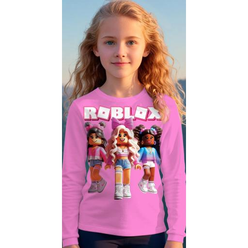 Модна блуза в розово с геймърски дизайн Roblox за истински фенки.