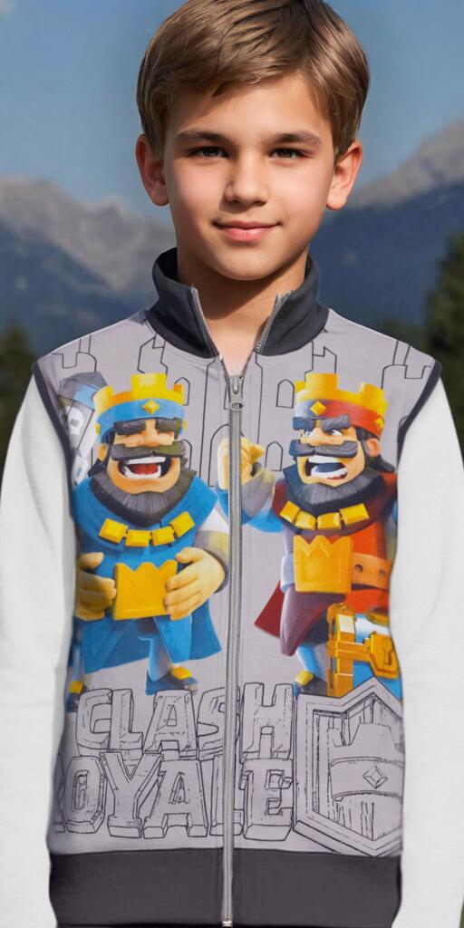 Елек плътен Clash Royale в сиво