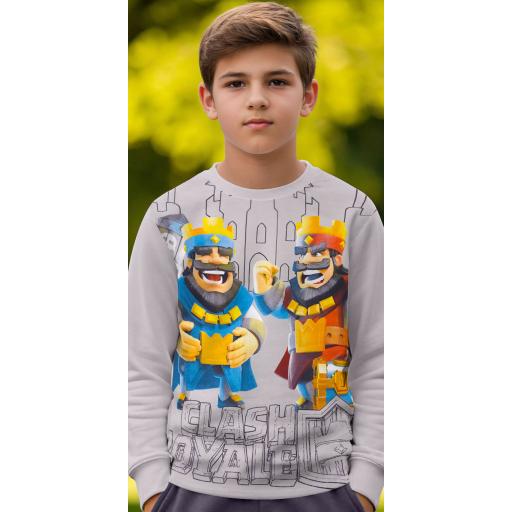 Блуза плътна Clash Royale в сиво